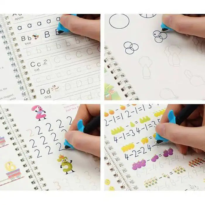 MagicLearn™ Cahiers Magiques Réutilisables Pour Enfants | Écrivez, Effacez, Recommencez à l'Infini
