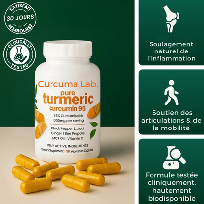 Gélules de curcuma - Soutien efficace pour les articulations, l'inflammation et la mobilité