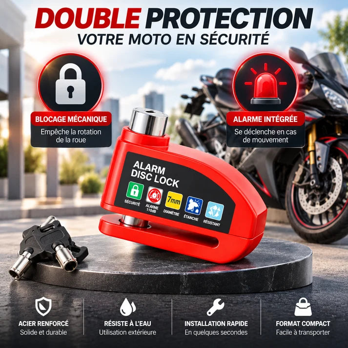 Antivol Bloque-Disque avec Alarme | Une protection simple pour votre moto au quotidien