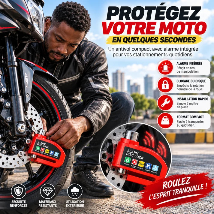 Antivol Bloque-Disque avec Alarme | Une protection simple pour votre moto au quotidien