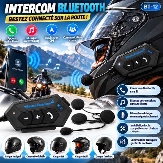 🏍️ MotoWave™ Kit Oreillette Bluetooth pour Casque de Moto – Restez Connecté sur la Route !