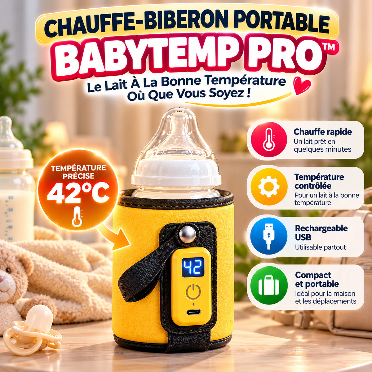 🍼 Chauffe-Biberon Portable BABYTEMP PRO™
