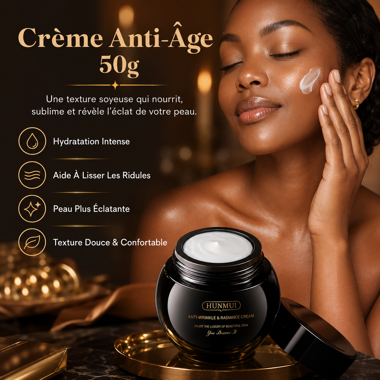 Crème Anti-Âge 50g | Hydratation, Éclat & Apparence Plus Lisse