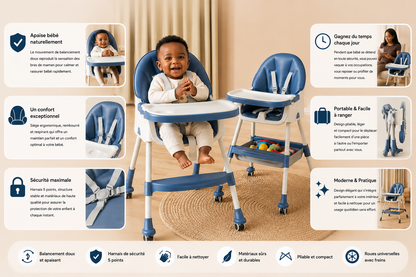 BabySwing™ – La Balançoire Intelligente Qui Apaise Bébé en Quelques Minutes