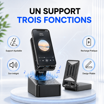 SmartStand™ Support Téléphone 3-en-1 avec Son & Recharge Intégrés