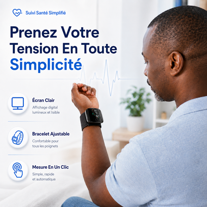 PulseCare™ Tensiomètre Automatique au Poignet Sans Fil – Mesure Rapide & Précise
