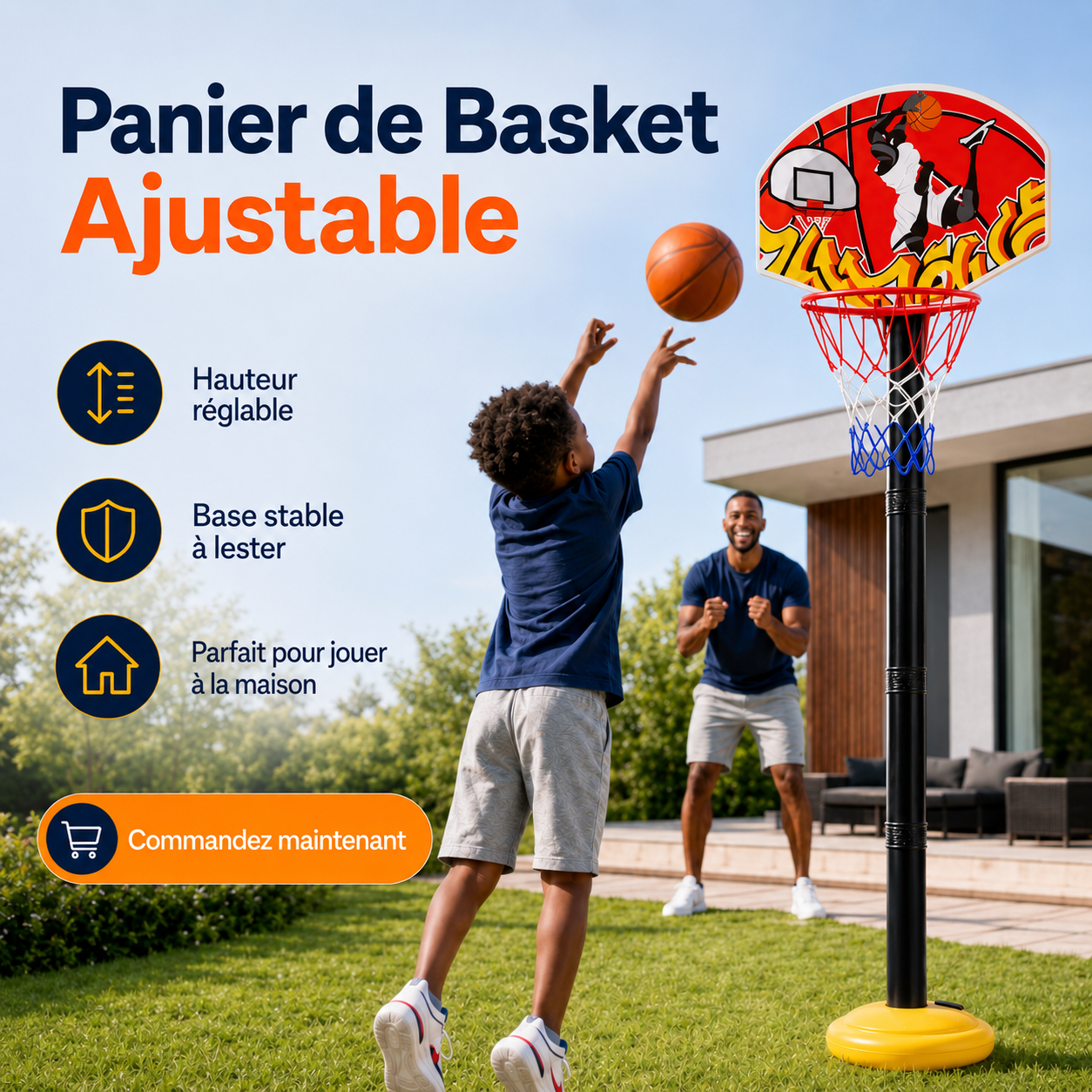 Panier de Basket Ajustable  Idéal Enfants & Adultes