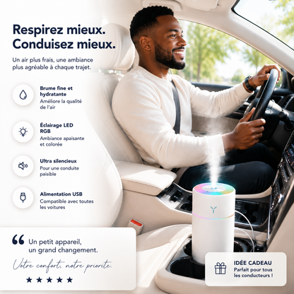 PureMist™ Diffuseur USB LED RGB – Humidificateur Compact pour Voiture, Bureau & Maison