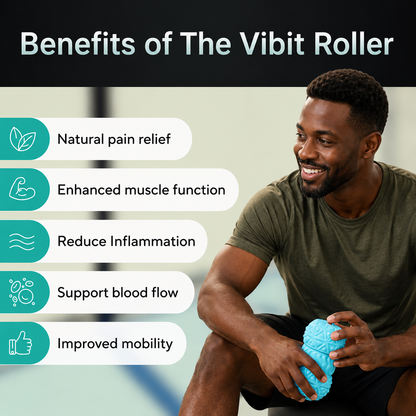 VibiRoll™ Vibit Roller — Rouleau de Massage Vibrant Portable pour Relaxation Musculaire