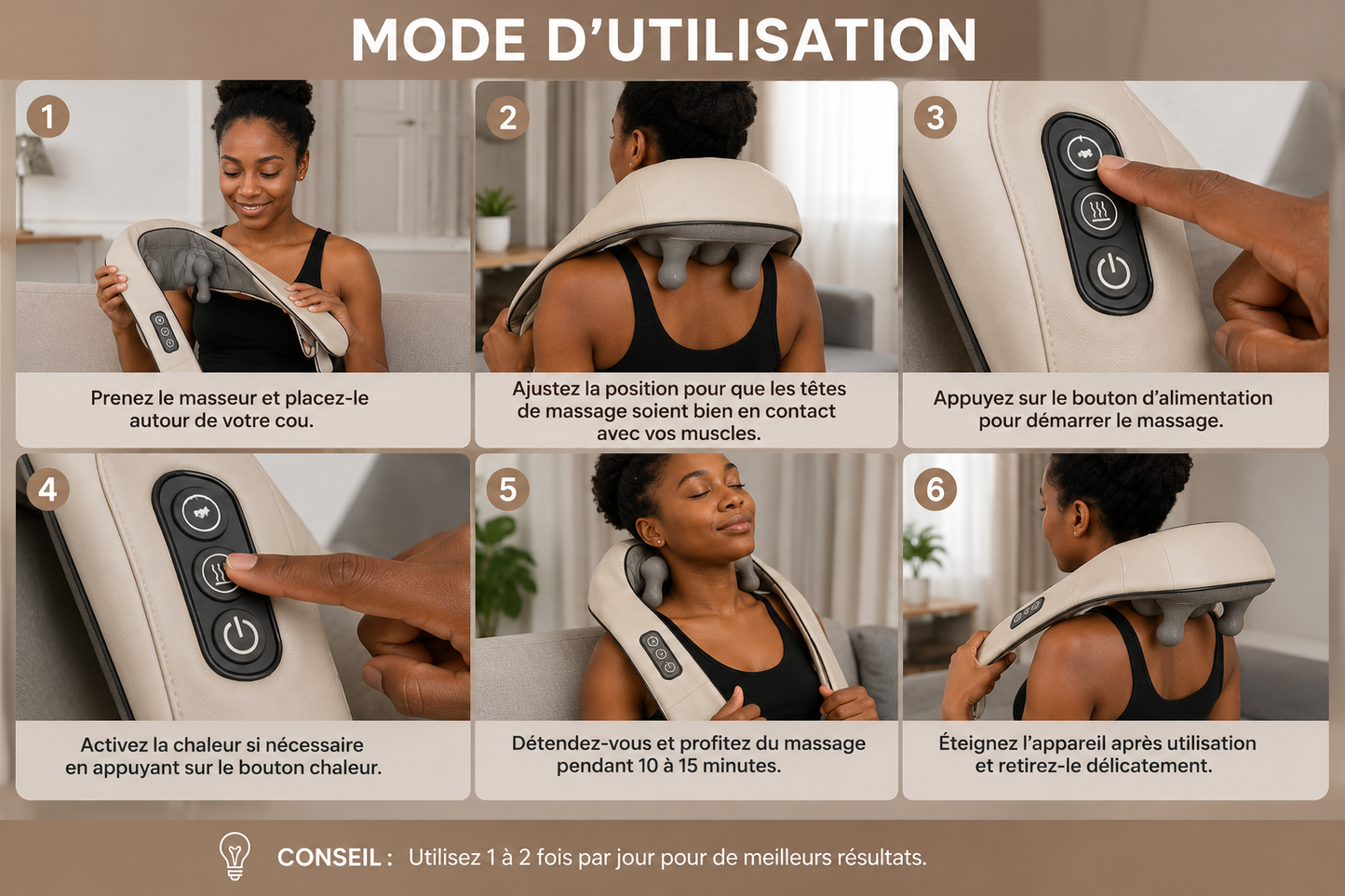 ThermaRelief™ Masseur Chauffant à Lumière Rouge – Pétrissage & Infrarouge