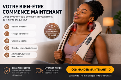 ThermaRelief™ Masseur Chauffant à Lumière Rouge – Pétrissage & Infrarouge