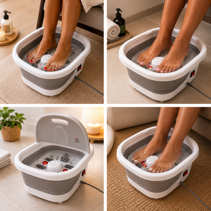 Bain de Pieds Électrique Pliable Portable – Massage & Chaleur