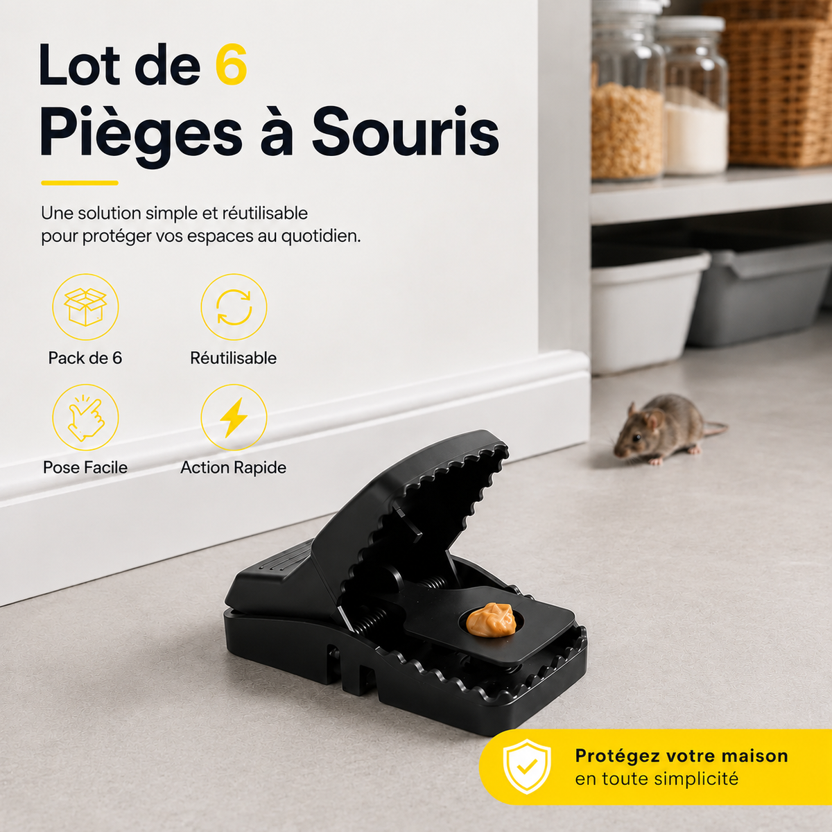 Lot De 6 Pièges À Souris En Plastique | Stoppez Les Intrusions Et Protégez Votre Maison