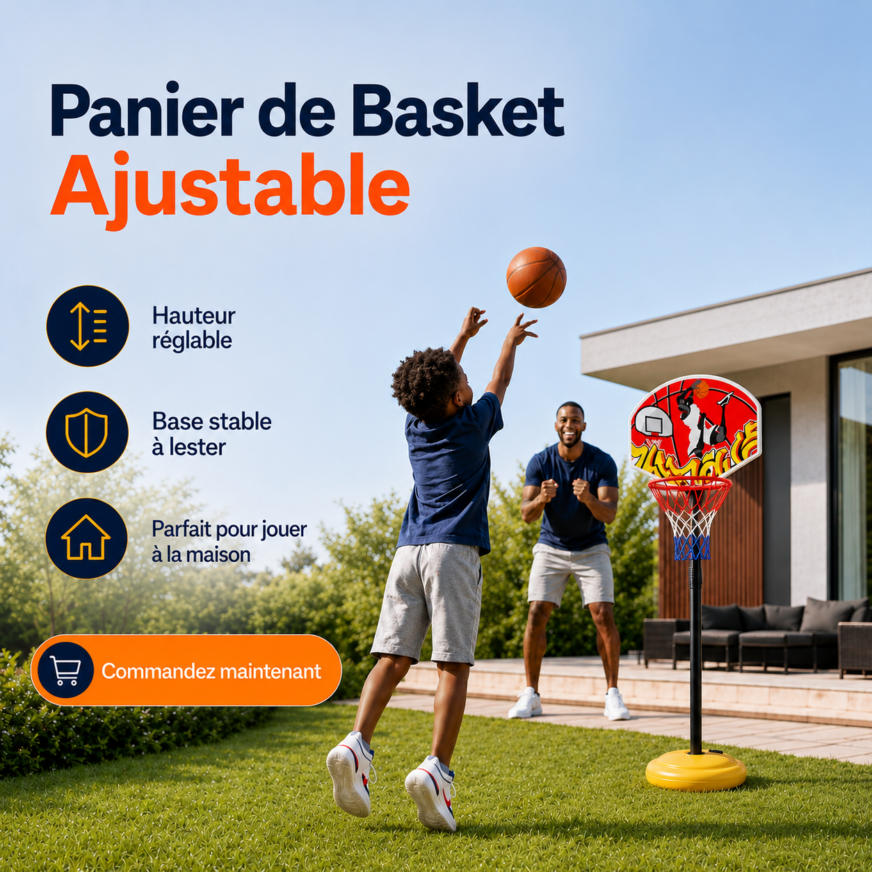 Panier de Basket Ajustable  Idéal Enfants & Adultes