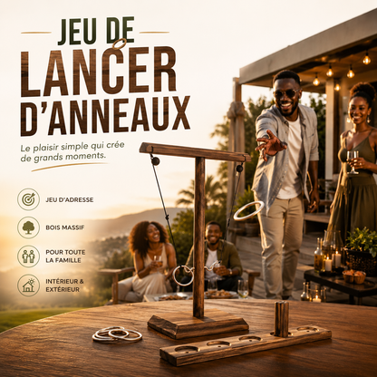 RingWood™ – Jeu de Lancer d'Anneaux en Bois Premium