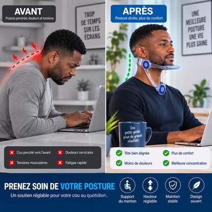 Collier Cervical Réglable 360° | Redressez votre posture, retrouvez plus de confort au quotidien