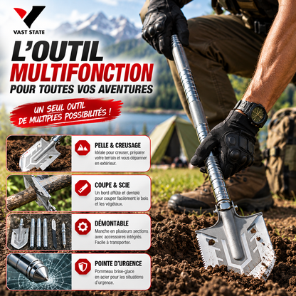 🛠️ Pelle Tactique Multifonctionnelle Vast State | L’outil compact qui vous accompagne dans vos aventures