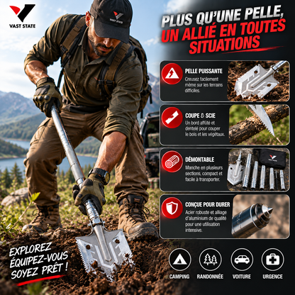 🛠️ Pelle Tactique Multifonctionnelle Vast State | L’outil compact qui vous accompagne dans vos aventures