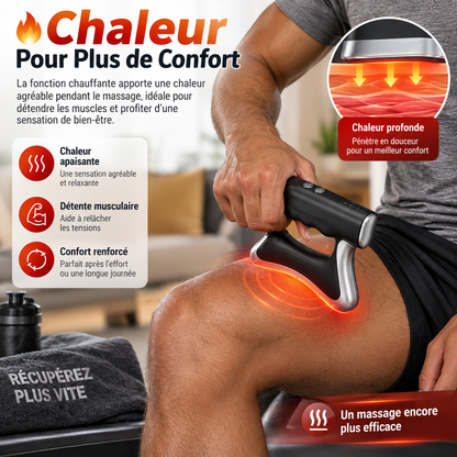 Masseur Fascia Électrique 3-en-1 | Massage, vibrations et chaleur dans un seul appareil