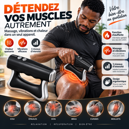 Masseur Fascia Électrique 3-en-1 | Massage, vibrations et chaleur dans un seul appareil