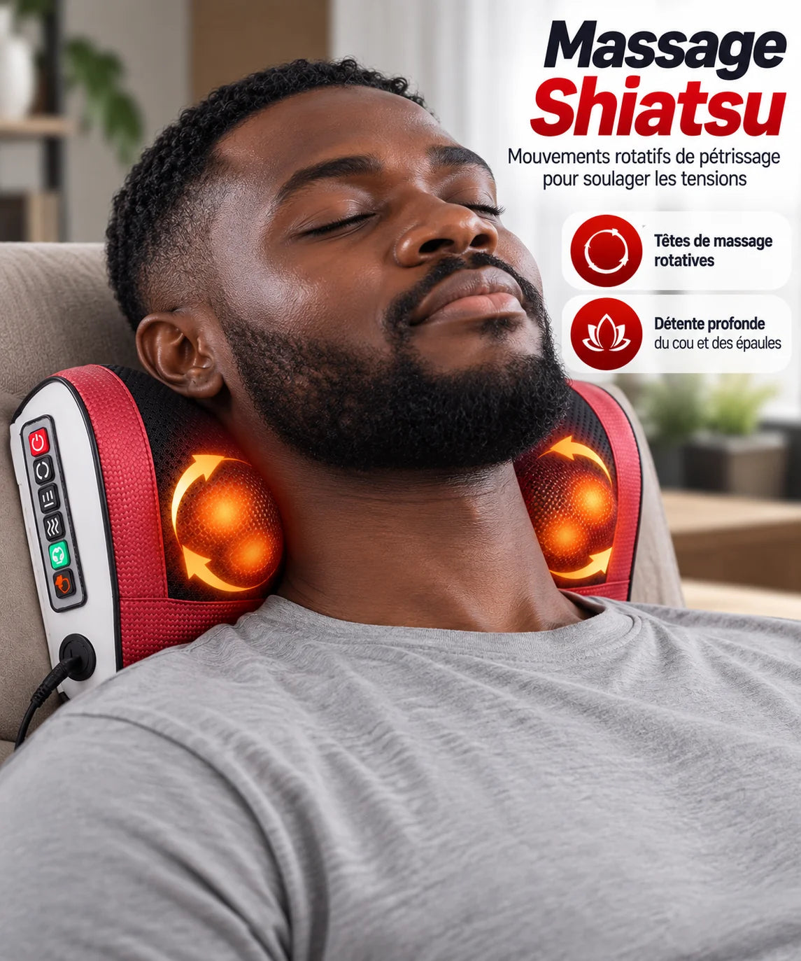 💆 Coussin de Massage Shiatsu Chauffant | Transformez votre maison en espace de détente