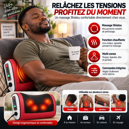 💆 Coussin de Massage Shiatsu Chauffant | Transformez votre maison en espace de détente