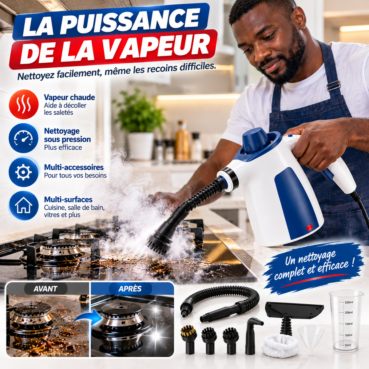 💨✨ Nettoyeur Vapeur Haute Pression Multifonction | Nettoyez facilement, même les recoins difficiles