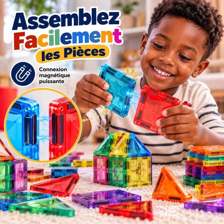 Jeu de Construction Magnétique pour Enfants | IL IMAGINE, IL ASSEMBLE, IL CRÉE !