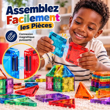 Jeu de Construction Magnétique pour Enfants | IL IMAGINE, IL ASSEMBLE, IL CRÉE !