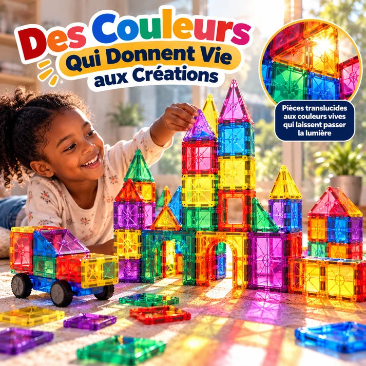 Jeu de Construction Magnétique pour Enfants | IL IMAGINE, IL ASSEMBLE, IL CRÉE !