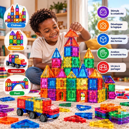 Jeu de Construction Magnétique pour Enfants | IL IMAGINE, IL ASSEMBLE, IL CRÉE !