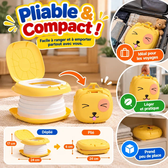 Pot de Voyage Pliable pour Enfant – Chien Jaune