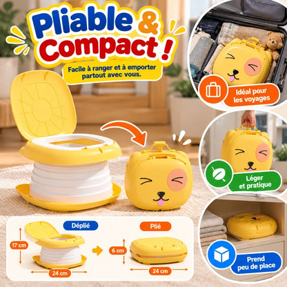 Pot de Voyage Pliable pour Enfant – Chien Jaune