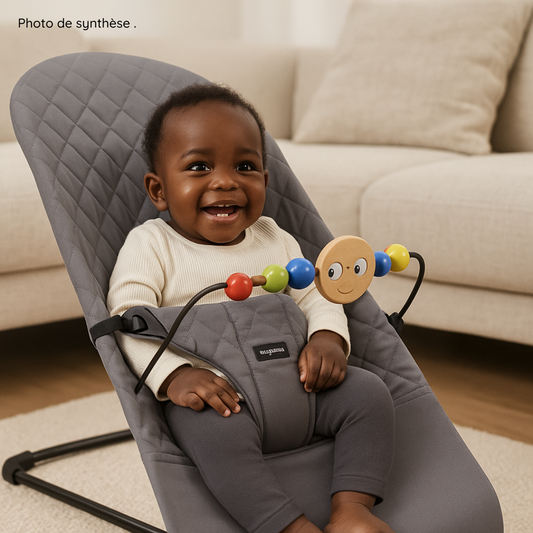 Chaise Berçante Pliable Portable pour Bébé – Transat avec Jouet Détachable & Tissu Lavable