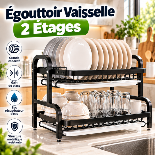 🍽️ Égouttoir Vaisselle 2 Étages : Organisez Votre Cuisine Et Gagnez De La Place !