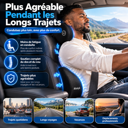 ErgoComfort™ Oreiller ergonomique voiture – Soulage la nuque et le dos