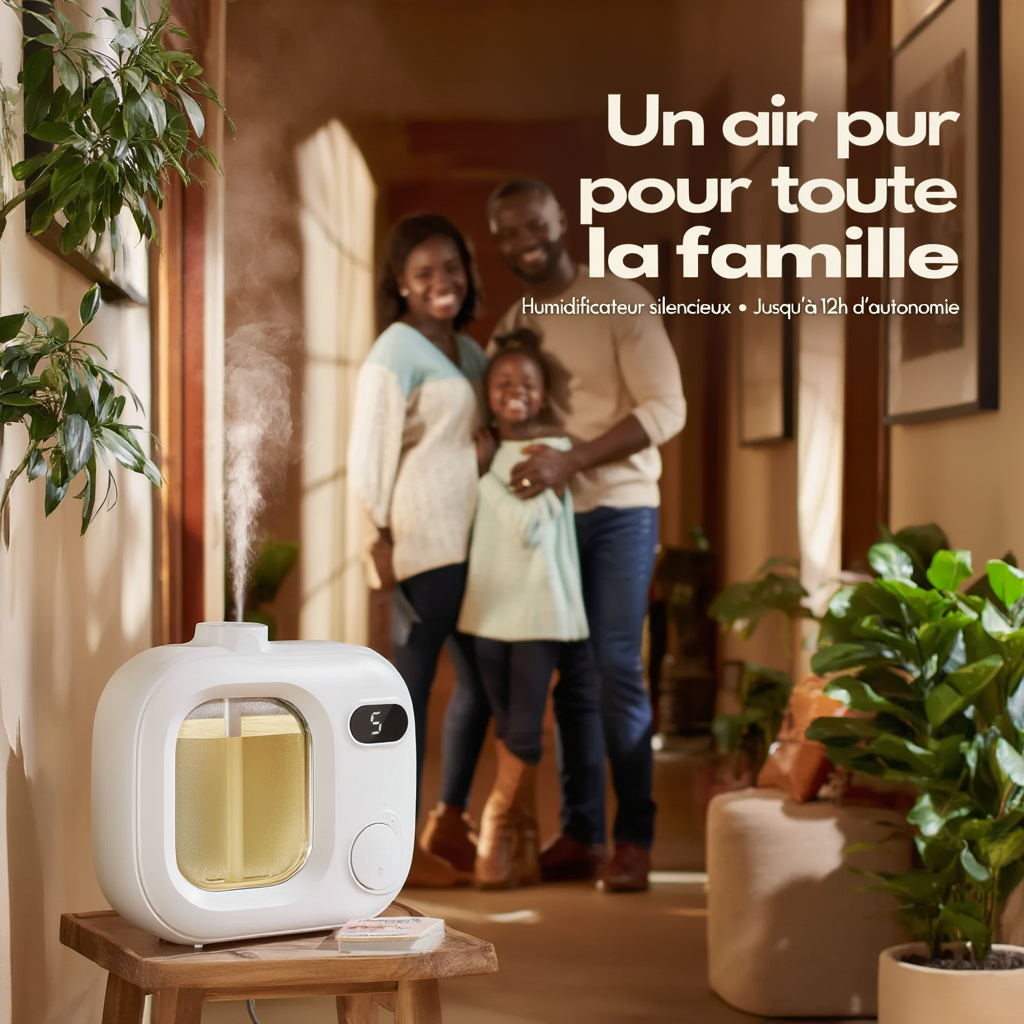 AromaGlow™ Humidificateur Intelligent 2-en-1 & Diffuseur d’Arômes LED Relax