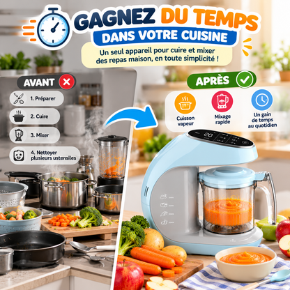 👶 Robot Cuiseur Mixeur Bébé Multifonction Bleu