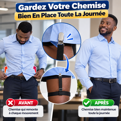 👔 Porte-Jarretelles Homme Réglable Anti-Chemise Qui Remonte