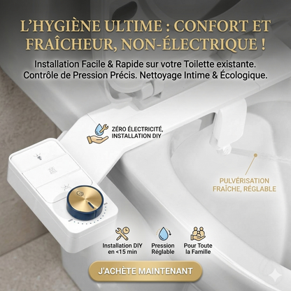 PureJet™ Bidet Non Électrique pour Toilette – Hygiène Intime & Nettoyage à Eau