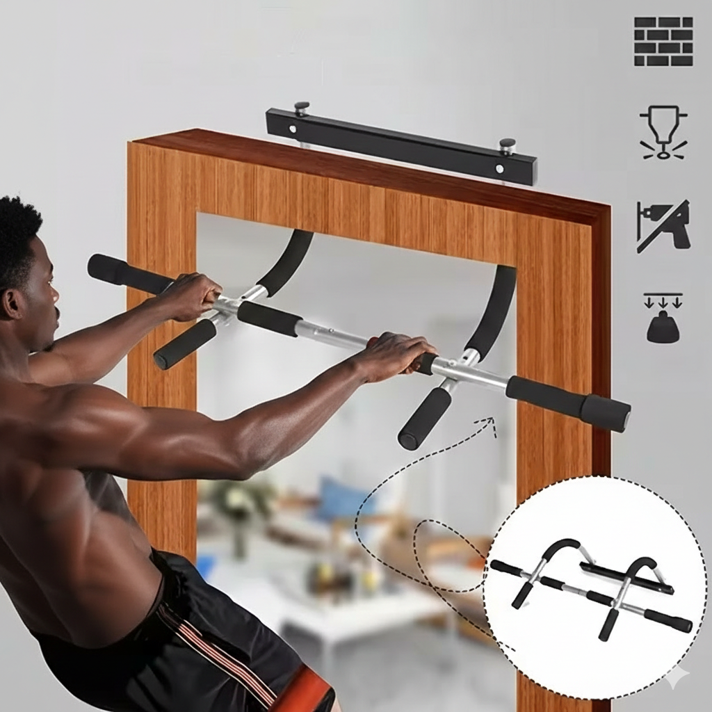 Barre de Traction Murale 12 Positions - Entraînement Multifonction Musculation à Domicile