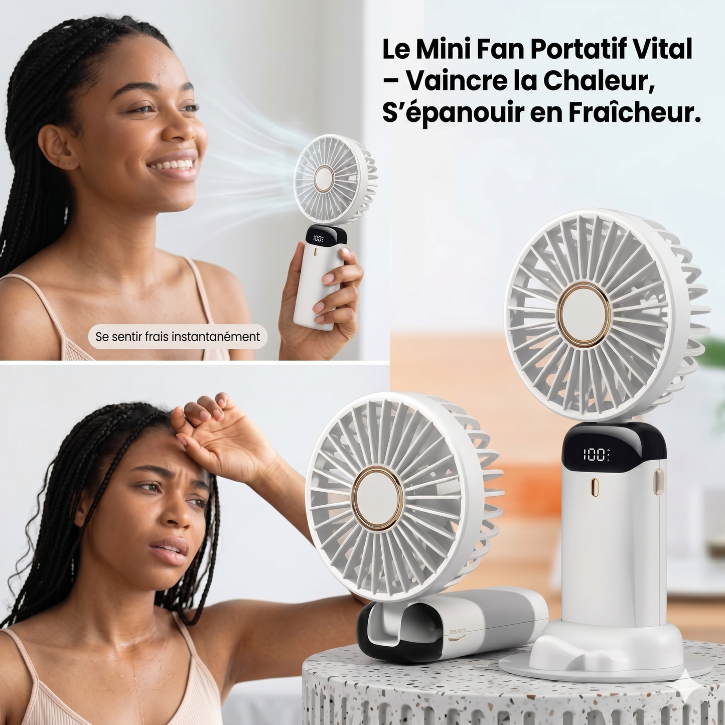 MiniFan™ Mini Ventilateur LED Portable Pliable – Fraîcheur, Fonctionnalité et Mobilité