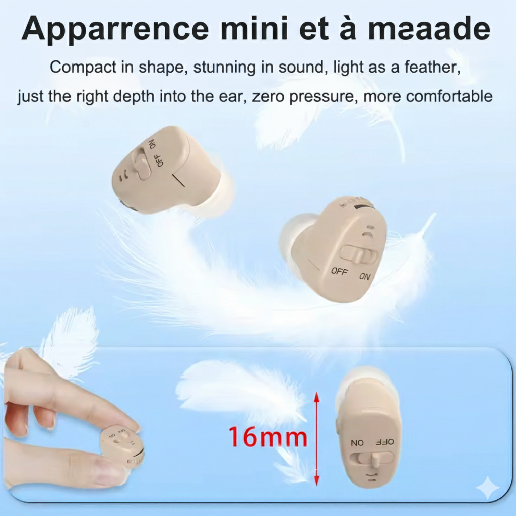 AudiPro™ Micro Appareil Auditif Léger – Son Clair et Naturel