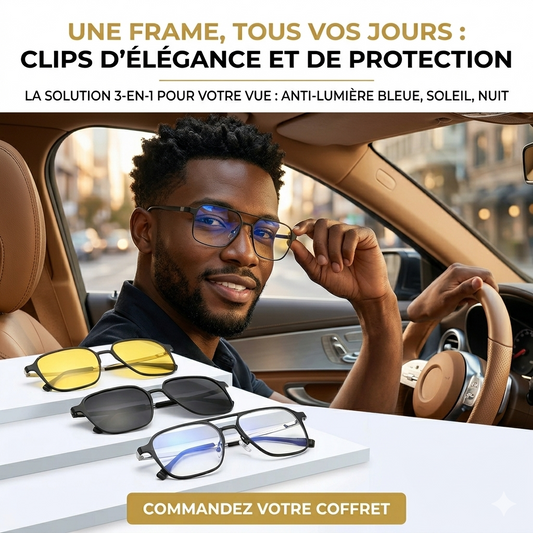 OptiGlow™  Lunettes Magnétiques 3 en 1 — Anti-Lumière Bleue + Soleil + Vision Nocturne