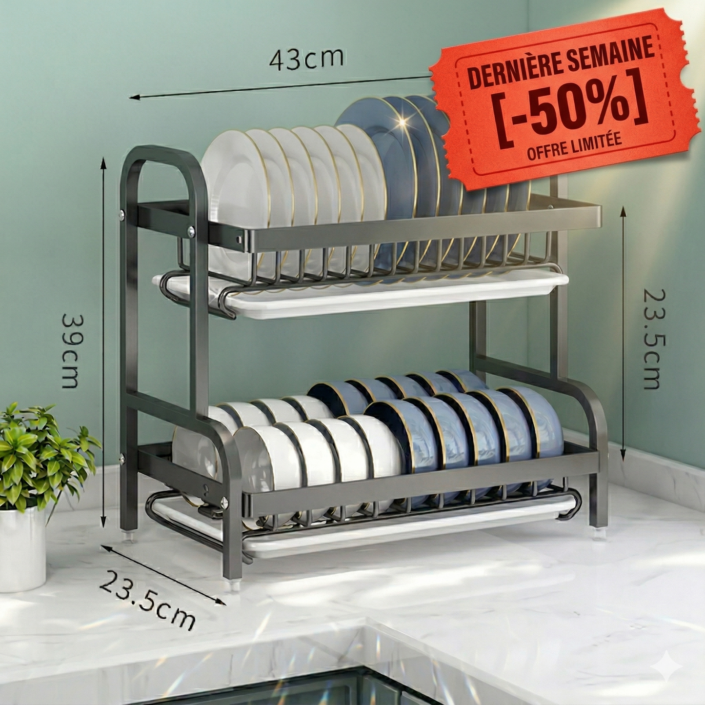 kitchennet® Égouttoir Vaisselle avec plusieurs étages