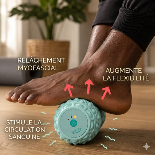VibiRoll™ Vibit Roller — Rouleau de Massage Vibrant Portable pour Relaxation Musculaire
