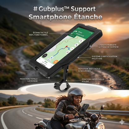 Gubplus™ Support Smartphone Étanche – Fixation Solide & Rotation 360°
