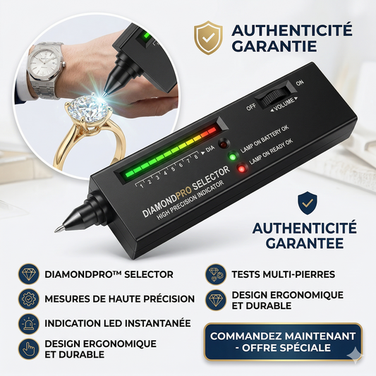 DiamondPro™ Testeur de Diamants & Pierres Précieuses – Indicateur LED Haute Précision