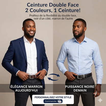 fitcheck® Ceinture Réversible en Cuir Homme – Style et Confort Quotidien