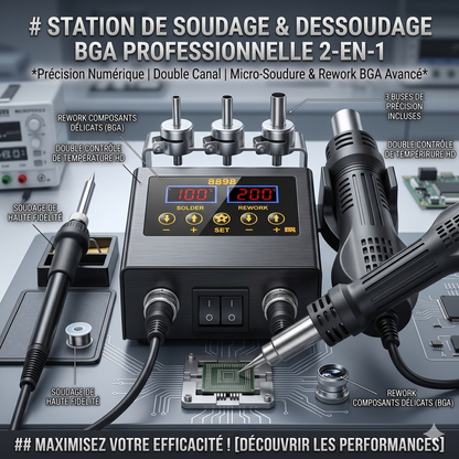 TechWeld™ Station de Soudage SMD – Performance 2-en-1 Haute Précision